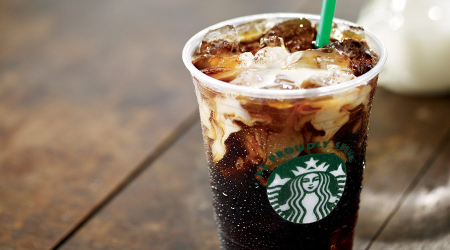 Glass of Starbucks iced coffee