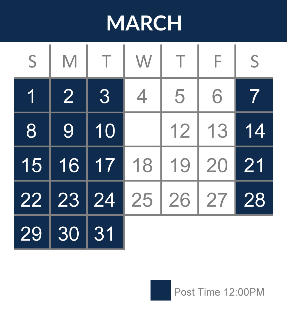March 2026 SCR racing calendar